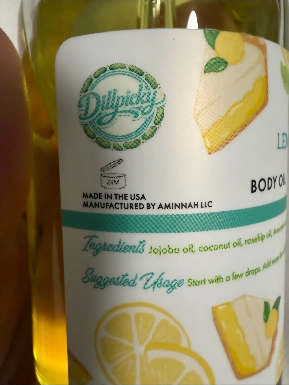 Dillpicky/Aminnah Collab Lemon Meringue Body Oil - Refreshing Citrus Skin Oil!